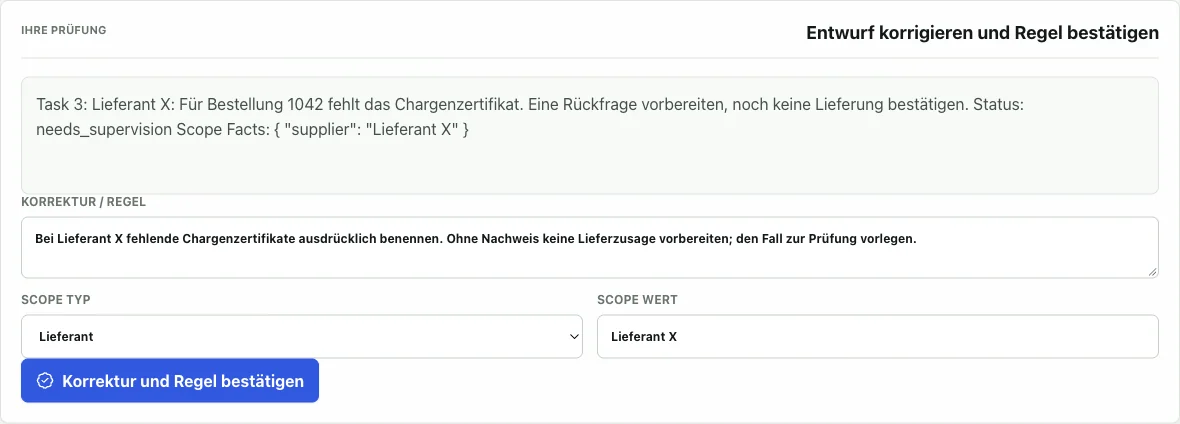 Echte Basic-Lernprüfung mit Bestätigung durch das Team